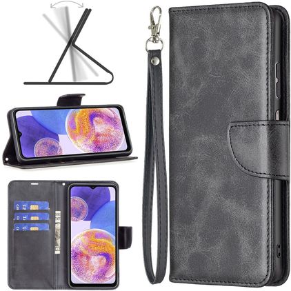 Mobigear Excellent Samsung Galaxy A23 Hoesje Bookcase Portemonnee - Zwart