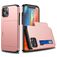 Mobigear Card iPhone 12 Hoesje Hardcase Backcover Shockproof met Pasjeshouder - Roségoud