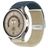 Mobigear Braided Dual Nylon Smartwatch Bandje Klemsluiting - Universeel 22 mm connector - Wit / Donkerblauw