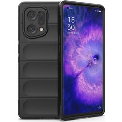 Mobigear Bumpy OPPO Find X5 Hoesje Flexibel TPU Backcover - Zwart