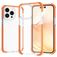 Mobigear Full Bumper iPhone 14 Pro Hoesje Hardcase Backcover Shockproof - Transparant / Oranje