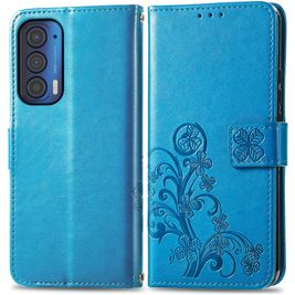 Mobigear Clover Motorola Edge (2021) Hoesje Bookcase Portemonnee - Blauw
