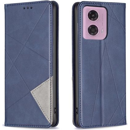 Mobigear Rhombus Slim Motorola Moto E14 Hoesje Bookcase - Blauw