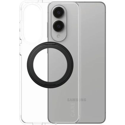 CARE by PanzerGlass Kickstand Samsung Galaxy S25 Edge MagSafe Hoesje Hardcase Backcover Shockproof met Standaard - Transparant / Zwart