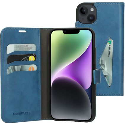 Mobiparts Classic Wallet iPhone 14 Plus Hoesje Bookcase Portemonnee - Steel Blue