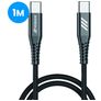 Mobigear Nylon USB-C naar USB-C Kabel 1 Meter - Zwart