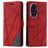 Mobigear Rhombus HONOR 200 Hoesje Bookcase Portemonnee - Rood