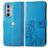 Mobigear Clover Motorola Edge 30 Pro Hoesje Bookcase Portemonnee - Blauw