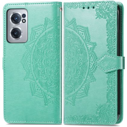 Mobigear Mandala OnePlus Nord CE 2 Hoesje Bookcase Portemonnee - Groen
