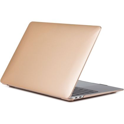 Mobigear Metallic MacBook Air 13 Inch (2018-2020) Hoes Hardshell Laptopcover MacBook Case - Goud - Model A1932 / A2179 / A2337