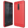 Mobigear Brushed Slim Nokia 5 Hoesje Flexibel TPU Backcover - Rood