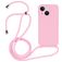 Mobigear Lanyard iPhone 14 Siliconen Hoesje met koord - Roze