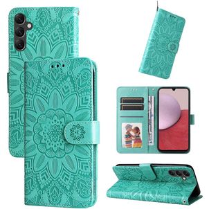 Mobigear Sunflower Samsung Galaxy A14 Hoesje Bookcase Portemonnee - Groen