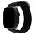 Mobilize Elastic Nylon Apple Watch Bandje Elastische band - 49/46/45/44 mm - Zwart