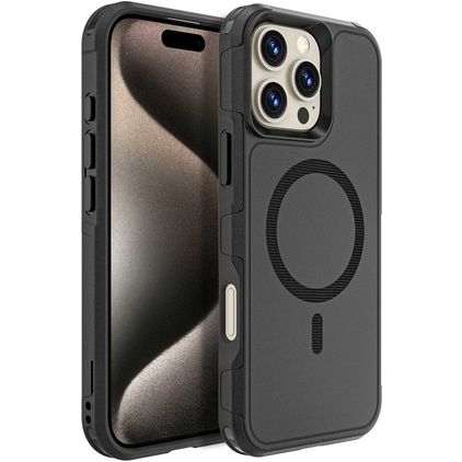Mobigear Traveller iPhone 16 Pro Max MagSafe Hoesje Hardcase Backcover Shockproof - Zwart