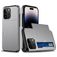 Mobigear Card iPhone 15 Pro Hoesje Hardcase Backcover Shockproof met Pasjeshouder - Grijs