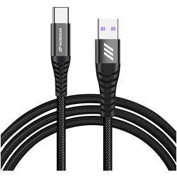 Mobigear Nylon USB-A naar USB-C Kabel 0.4 Meter - Zwart