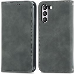 Mobigear Retro Slim Samsung Galaxy S21 FE Hoesje Bookcase Portemonnee - Grijs