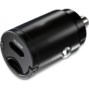 Mobilize Single USB-C Autolader Power Delivery 30W - Zwart