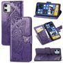 Mobigear Butterfly iPhone 12 Pro Hoesje Bookcase Portemonnee - Paars