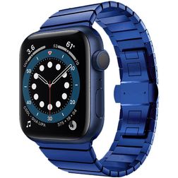 Mobigear Madrid Stalen Apple Watch Bandje Vouwsluiting - 42/41/40/38 mm - Blauw
