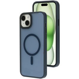 Mobiparts Hardcover iPhone 15 Plus MagSafe Hoesje Hardcase Backcover - Satin Blue