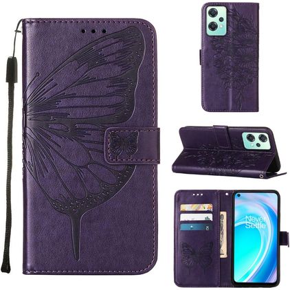 Mobigear Butterfly Realme 9 Pro Hoesje Bookcase Portemonnee - Paars