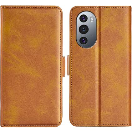 Mobigear Slim Magnet Motorola Edge X30 Hoesje Bookcase Portemonnee - Cognac