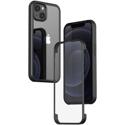 Valenta Full Cover iPhone 14 Hoesje Gehard Glas Backcover Shockproof - Transparant / Zwart