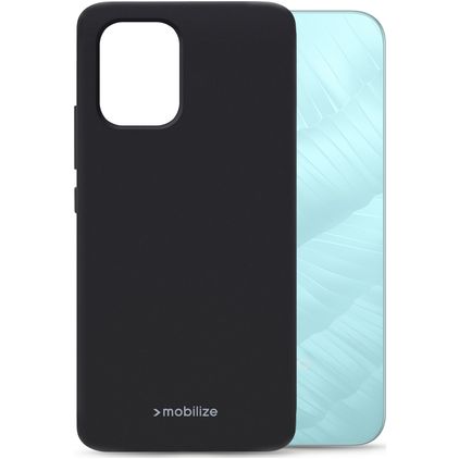 Mobilize Rubber Gelly OPPO A6x Hoesje Flexibel TPU Backcover - Zwart