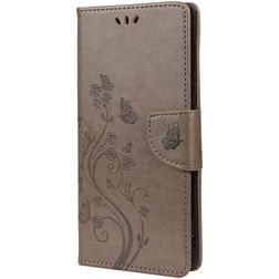 Mobigear Flowers Samsung Galaxy A23 Hoesje Bookcase Portemonnee - Grijs