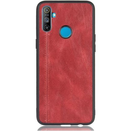 Mobigear Stitch Realme C3 Hoesje Backcover - Rood