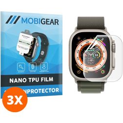 Mobigear Apple Watch Ultra - 49 mm Hydrogel TPU Screenprotector - Case Friendly (3-Pack)