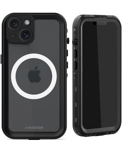 Mobilize Waterproof iPhone 15 Waterdicht MagSafe Hoesje Hardcase Backcover - Zwart