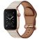 Mobigear Venezia Leren Apple Watch Bandje Gespsluiting - 49/46/45/44 mm - Beige
