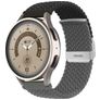Mobigear Braided Dual Nylon Smartwatch Bandje Klemsluiting - 20 mm - Zwart / Grijs