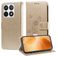 Mobigear Flowers Xiaomi 14T Pro Hoesje Bookcase Portemonnee - Goud