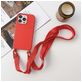 Mobigear Lanyard iPhone 14 Pro Max Siliconen Hoesje met koord - Rood