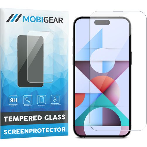 Mobigear iPhone 15 Glazen Screenprotector - Case Friendly
