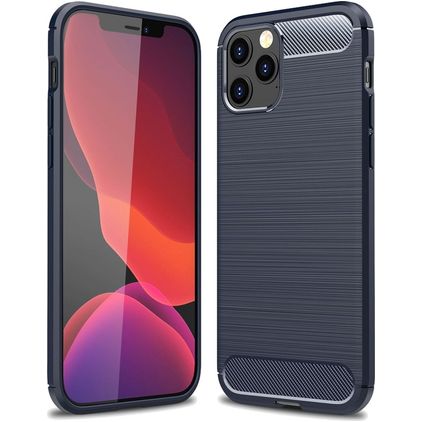 Mobigear Brushed Slim iPhone 13 Hoesje Flexibel TPU Backcover - Blauw
