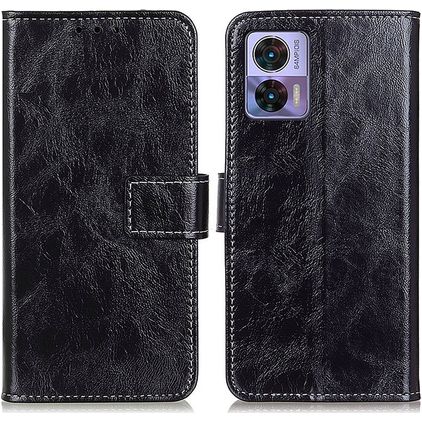 Mobigear Basic Motorola Edge 30 Neo Hoesje Bookcase Portemonnee - Zwart
