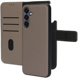 Mobiparts Samsung Galaxy A16 MagSafe Hoesje Echt Leer Uitneembare 2in1 Bookcase Portemonnee - Taupe