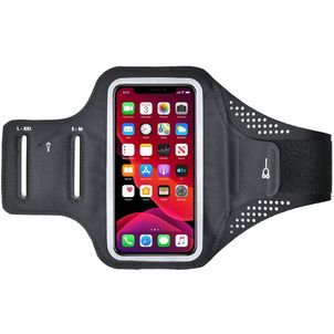 Mobigear Easy Fit Telefoonhouder Hardlopen Huawei Mate 20 Lite Sport Hoesje Neopreen Sportarmband - Zwart