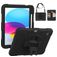 Mobigear SureGrip iPad 11 (2025) Hoes Hard Kunststof,Siliconen Backcover + Stylus Houder + Schouderband + Standaard - Zwart