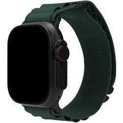 Mobilize Alpine Nylon Apple Watch Bandje Gespsluiting - 49/46/45/44 mm - Donkergroen