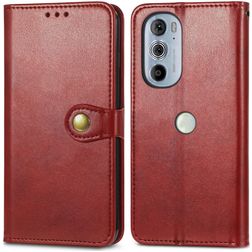 Mobigear Snap Button Motorola Edge 30 Pro Hoesje Bookcase Portemonnee - Rood