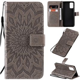 Mobigear Sunflower Samsung Galaxy S20 Plus Hoesje Bookcase Portemonnee - Grijs