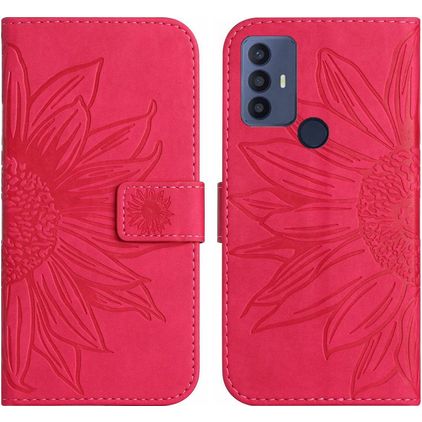 Mobigear Sunflower TCL 30 SE Hoesje Bookcase Portemonnee - Magenta