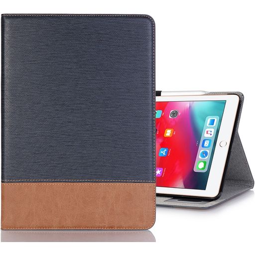 Mobigear Two Tone iPad Pro 11 Inch (2018) Hoes Bookcase + Stylus Houder - Donkerblauw