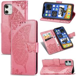 Mobigear Butterfly iPhone 12 Pro Hoesje Bookcase Portemonnee - Roze